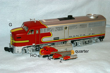 Z - G scale locomotives