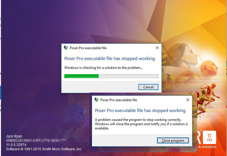 Poser Pro 11 Stopped Working